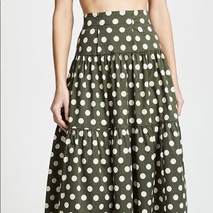 Petersyn Rocco Olive Green Polka Dot Skirt Sz 4